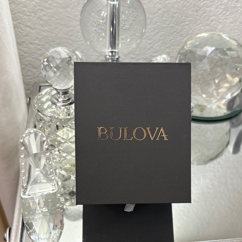 Bulova Black Watch Box With Gold Logo Bulova Black Watch Box With Gold Logo